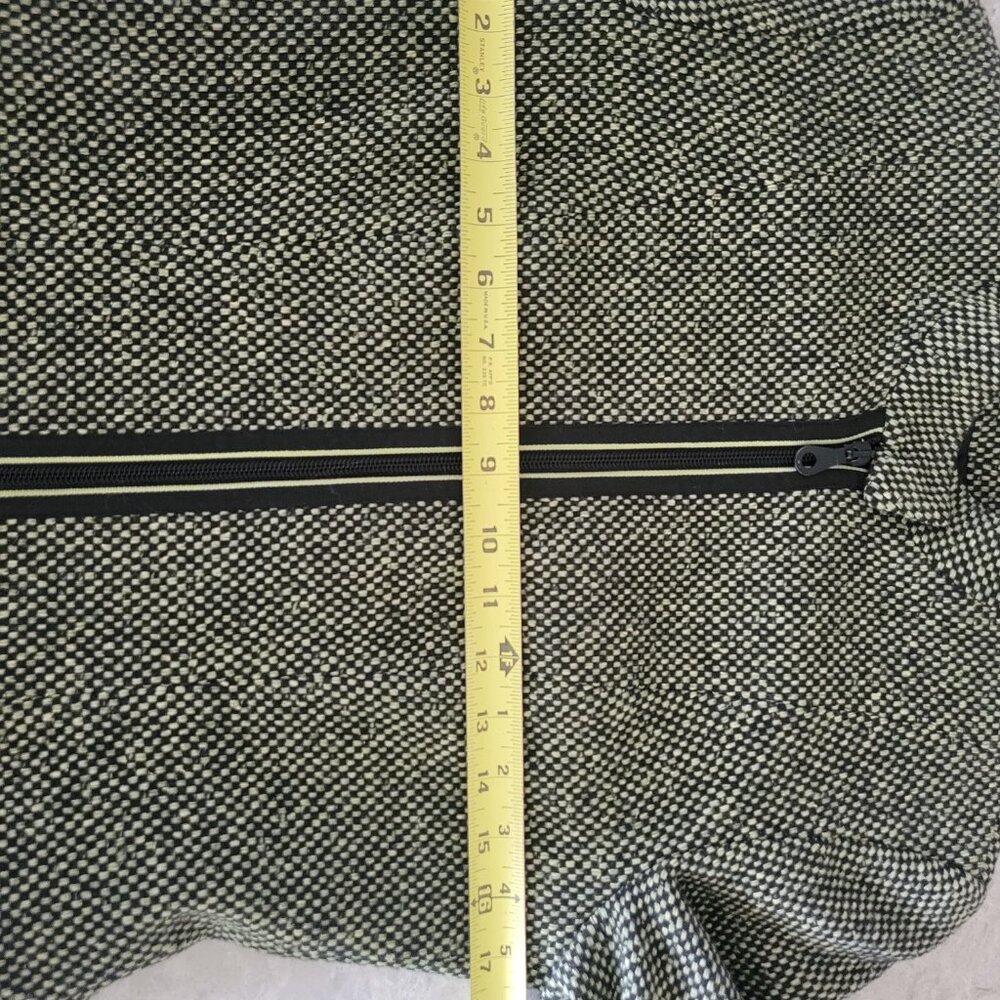 Marc Cain Wool Zip Front Jacket Blazer 6 Green Black Check - Picture 11 of 12